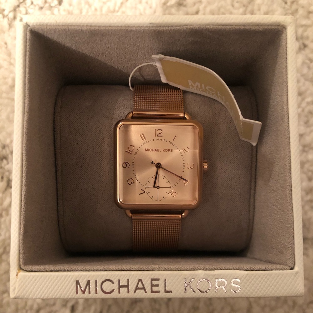 Woman’s Square Face Rose Gold Michael Kors Watch